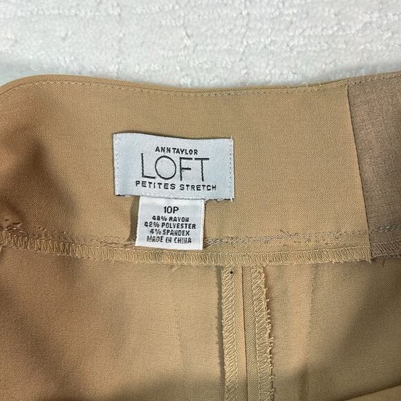 Ann Taylor Loft Petites Stretch khaki flat front dress pants 10P - Picture 7 of 11